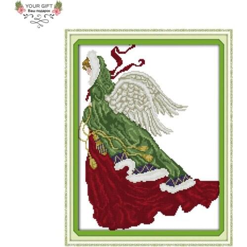 Joy Sunday R626 14CT 11CT Counted and Stamped Home Decoration The Spring Angel Cross Stitch kits