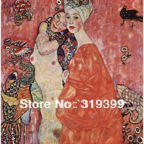 Gustav Klimt Oil Painting reproduction on Linen Canvas,The Girl Friend,Fast Shipping,handmade,Museum Quality