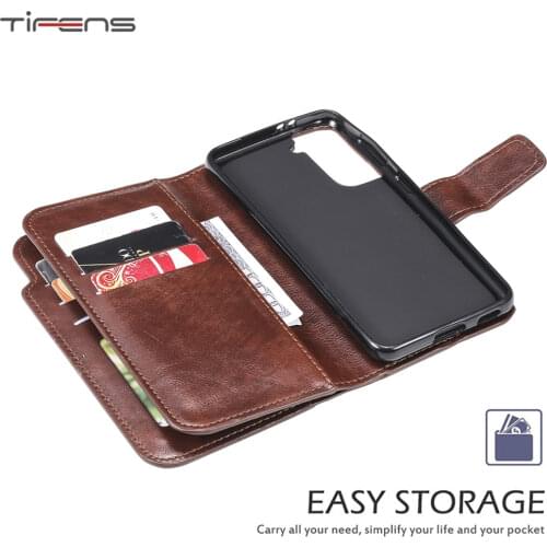 Leather Nine cards Wallet Case For Samsung Galaxy S21 S20 FE S10 5G S9 S8 Note 8 9 10 20 Ultra Plus S7 Edge A81 A91 Phone Cover