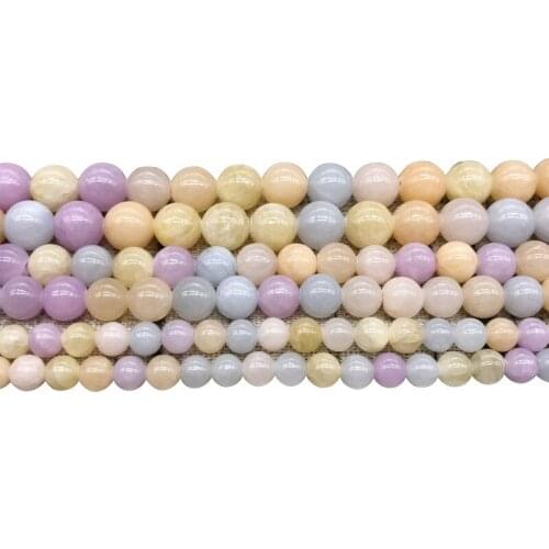 6mm 8mm 10mm colorful natural stone beads morganite stone round loose beads for jewelry making diy bracelet necklace