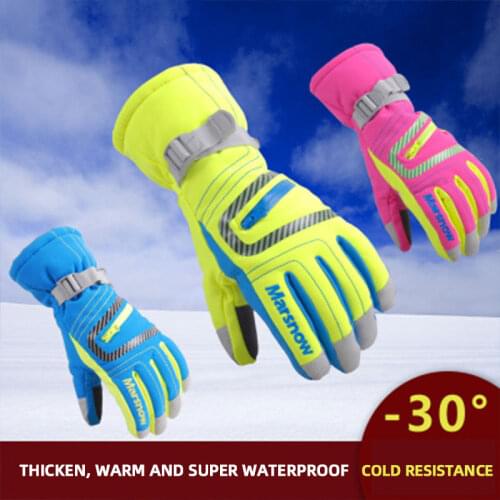 LEOSOXS Ski Gloves Winter Outdoor Sports Mountaineering Gloves Windproof Waterproof Warm Cycling Gloves Parent-child Gloves