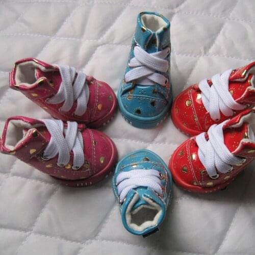 Fashion Pet Dog Shoes for Small Dogs Anti-slip PU Sneakers Outdoor Puppy Cat Casual Boots Chihuahua Yorkies Footwear 4Pcs/set