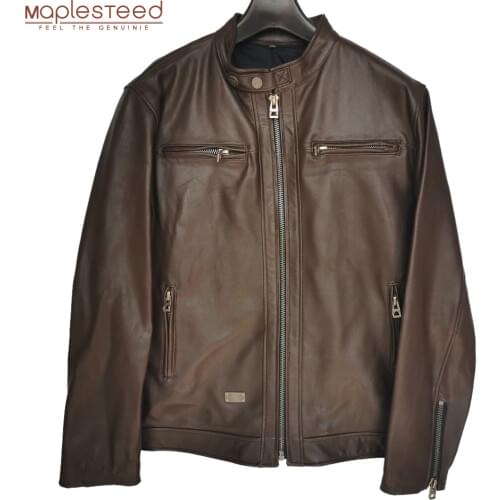Men Leather Jacket 100% Natural Sheepskin Coat Real Soft Leather Jacket Man Autumn Spring M481