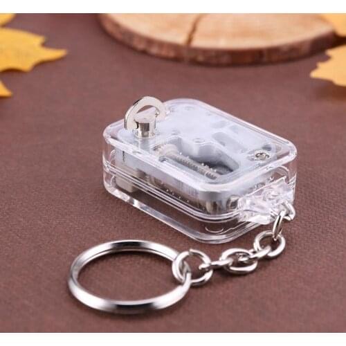 Keychain Music Movement Set Kids DIY Music Box Movement Keychain Handy Crank Musical Case Children Birthday Gifts Toys For Kids
