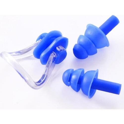 Soft Waterproof Silicone Swimming Nose Clip Earplugs Set Surf Diving Swimming Pool Accessories for Adults Ear Plug Water