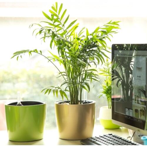 New PP material automatic watering pots lazy with water level tips Hydroponic green radish intelligent paint pots