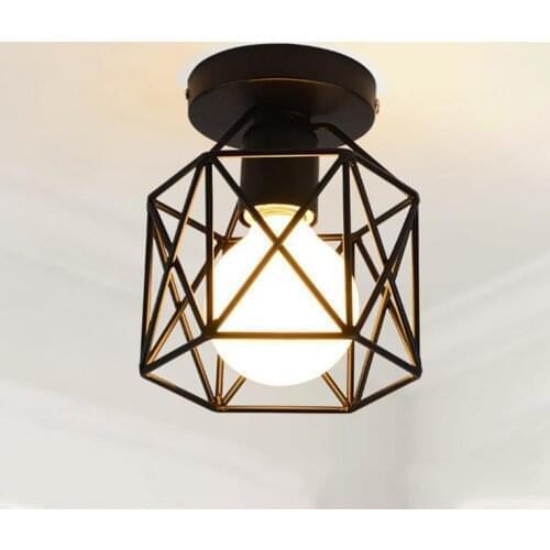 The New 220V E27 Retro Industrial Style Ceiling Light Creative Modern Black Iron Craft Light Kitchen Bedroom Balcony Asile Bar