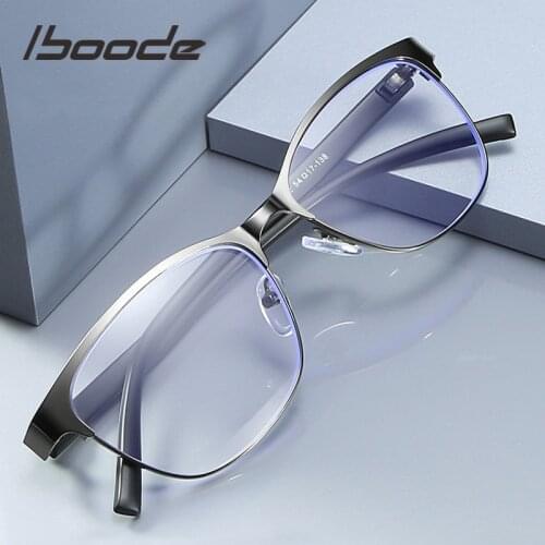 Iboode Stainless Steel Men Women Computer Reading Glasses For Reader Presbyopic Optical Lens Goggles +1.0 +1.5 +2 +2.5 3 +3.5 4