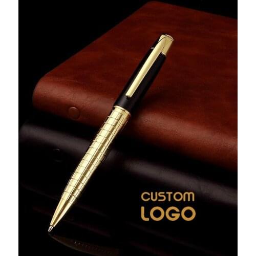 Personalized Gift Pen Metal Pen 1.0mm Black Ink Customized Logo Ballpoint Pens Engrave Logo Company Name School Office Supplies