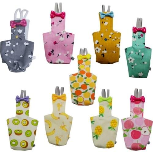 Parrot Diaper with Bowtie Cute Colorful Fruit Floral Cockatiel Pigeons Small Medium Large Pet Birds Flight Suit Clothes