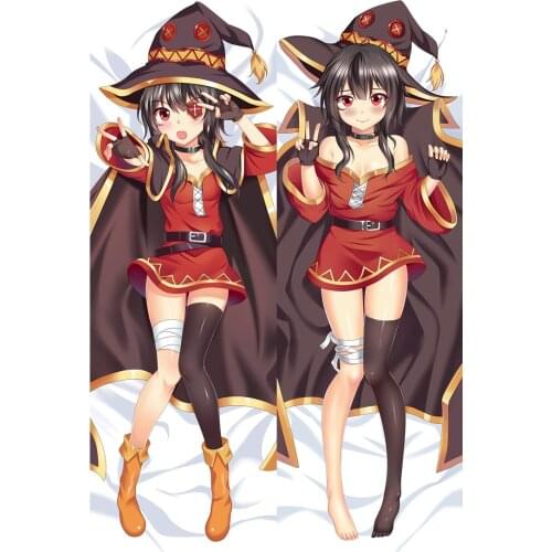 Megumin Pillow Cosplay Dakimakura Japan Anime Body Pillowcase Hugging Body Pillow Otaku Pilow Waifu Backrest Bed Pillow Cover