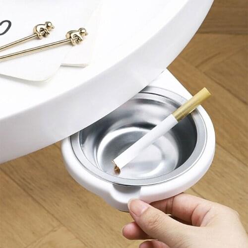 Portable Ashtray Stick-hanging Stainless Steel Ashtray For Toilet Home Office Simple Cigarette Tools Case Smoking Accessories