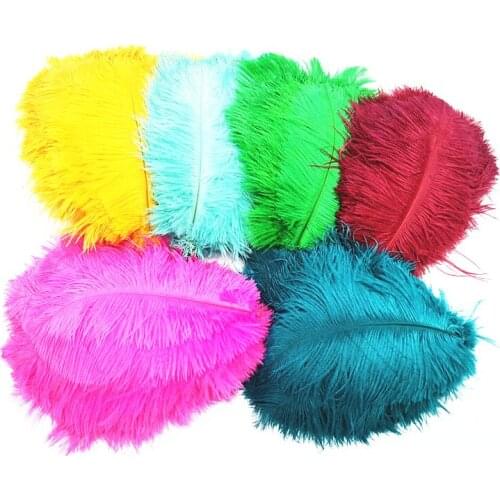100-1000Pcs/lot fluffy Ostrich Feathers plumes Wedding Party Home decoration plumas DIY Feathers for crafts needlework 20-25CM