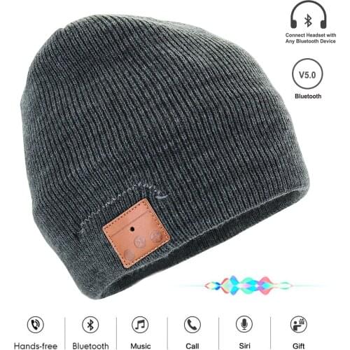 New Wireless Bluetooth5.0 Beanie Hat Removable Headphone Speaker Mic Hands-free for Phones Winter Sport Outdoors Hat Best Gifts