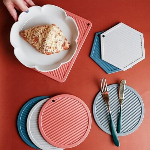 Hexagon Round Rectangle Square Tableware Heat-Insulated Mat Cup Non-Slip Coasters Pot Placemat Home Kitchen Table Accessories
