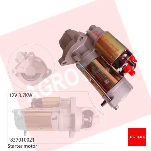 Starter motor 12V for Foton Lovol 1004-4TH engine, parts number: T837010021 / T3701009 ( same with T3701009 )