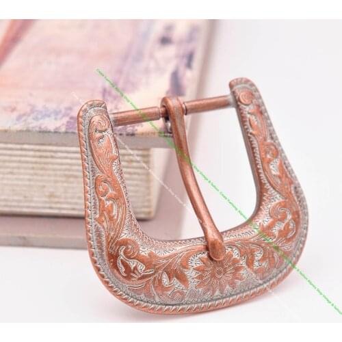 Heavy Duty Antique Copper Western Cowboy Rodeo Flower Carved Leathercraft Belt Buckle Replacement Fit 1.5" Belt Strap