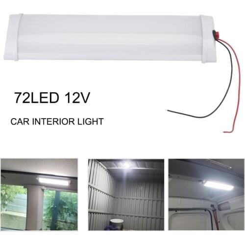 12V 10W Car Interior Led Light Bar Indoor Ceiling Lights 72LED With Switch For Lorry Truck Camper Ship Reading Lamp
