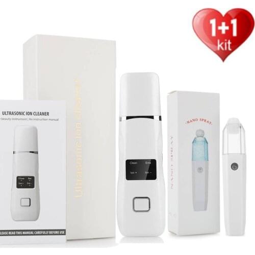 Ultrasound Skin Scrubber Ultrasonic Ion Deep Facial Cleansing Machine Peeling Acne Blackhead Remover Face Sprayer Whitening Tool