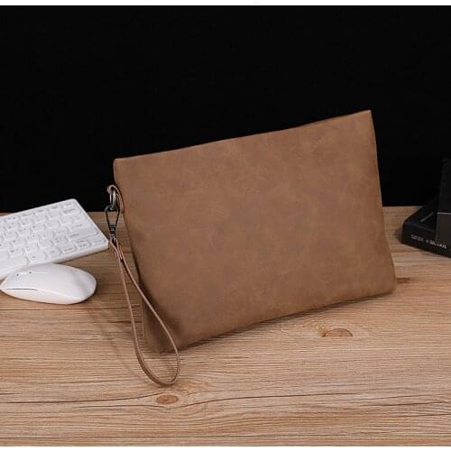 Large Capacity Mens Clutch Crazy Horse Leather Walet Brand Luxury Male Purse Zip Leather Pocket Fashion Clutches Bag