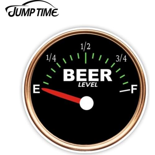 Jump Time 13cm x 13cm Sticker Beer Level Motorcycle Vintage Racing Tools Fink Vinyl Decal Funny Sticker Wall Car Accessories