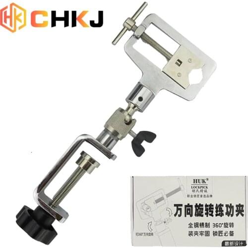 CHKJ For HUK 360 Degree Adjustable Metal Practice Lock Vise Clamp Locksmith Tools Softcover Type Practice Lock Vise Clamp