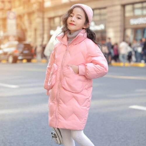 Winter Girls Down Parkas For Girls Coat Kids Hooded Warm Outerwear 4 Colors Children Girls Clothes 4 5 6 7 8 9 10 11 12 13 Year
