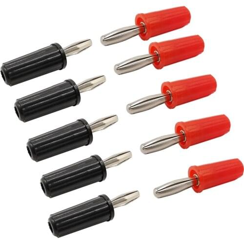 1/2/5Pair 4mm Mini Banana Plug Connector 4mm Audio Speaker Banana Plug 4mm Black Red Banana Socket Binding Post Female Connector