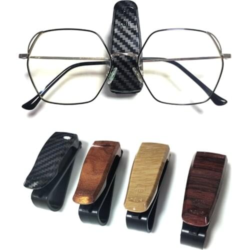 1Pc Wood Grain Glasses Case Atuo Car Accessories ABS Sunglasses Eyeglasses Glasses Holder Auto Fastener Ticket Clip