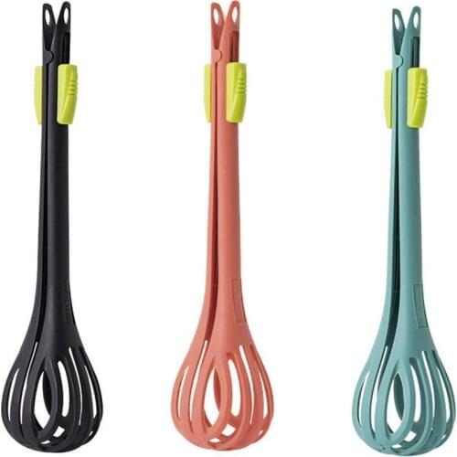 1pc Multifunctional Egg Beater Mixer Mini Plastic Kitchen Egg Whisk Bake Tool Egg Agitator Salad Mixer Silicone Kitchen Whisk