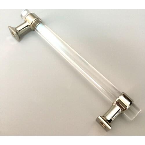 128mm Simple Acrylic Stick Glass Door Pull Handle Cupboard Cabinet Drawer Furniture Knobs