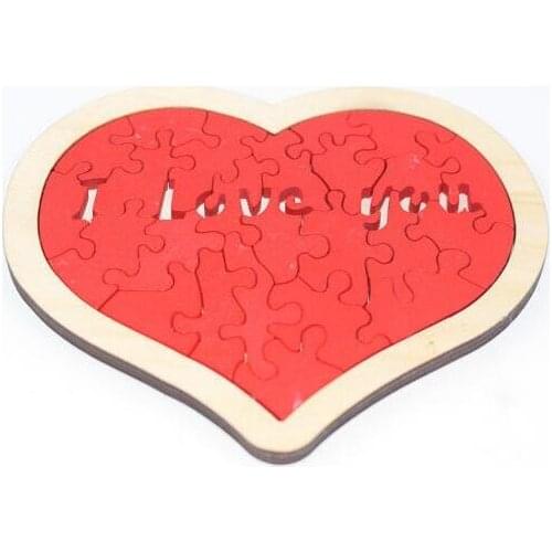 2017 New Heart-shaped IQ Wooden Jigsaw Puzzle Brain Teaser Game