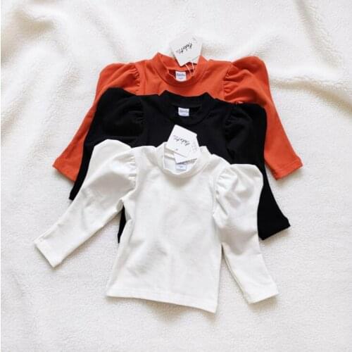 2020 New Girls T-Shirt Winter Fashion Cotton Puff sleeve Girls Top 2-8 years QL765