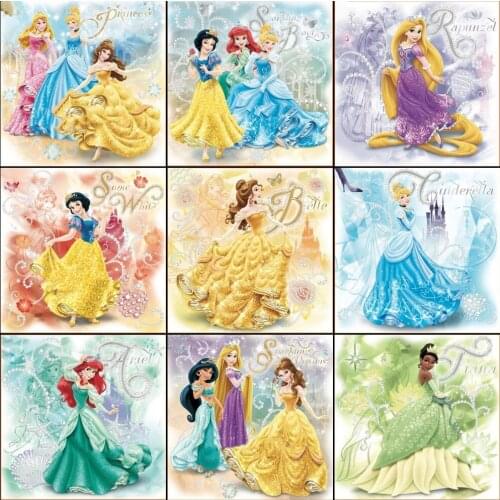 5D DIY Diamond Painting Disney Cartoon Princess Cross Stitch Kit Full Drill Embroidery Mosaic of Rhinestones Home Decor Gift