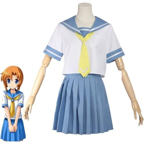 Anime Higurashi no Naku Koro ni Cosplay Ryugu Rena Reina Girl Costume School Uniforms Halloween Party Sailor Suit
