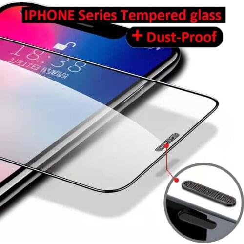 Anti Dust Proof Mesh Tempered Glass Film Cover for iPhone 11 12 Pro Max X XS XR 8 Plus Screen Protector Mesh for iPhone 12 Mini