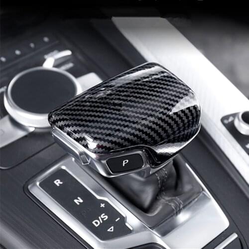 Car Styling For Audi A4 B9 A5 A6 C7 S6 A7 Q7 Q5 Gearshift Handle Head Frame Cover Interior Accessories Carbon Fiber Sticker
