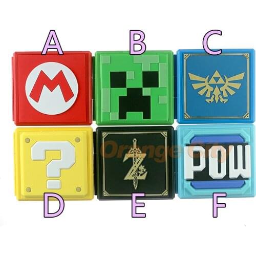 6pcs/lot Game Card Case Storage Box with 12 Game Card Slots and 12 Micro SD Card Holders for Nintendo Switch NS