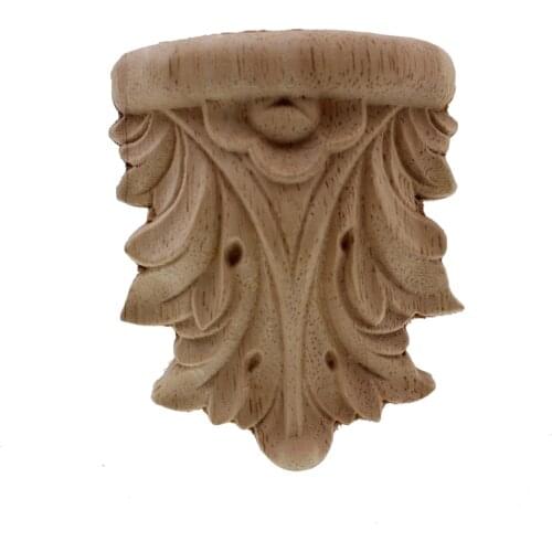 RUNBAZEF Wood Carved Applique Unpainted Vintage Home Decor Style Fireplace Door God Stage Stigma Pillar Decoration Accessories