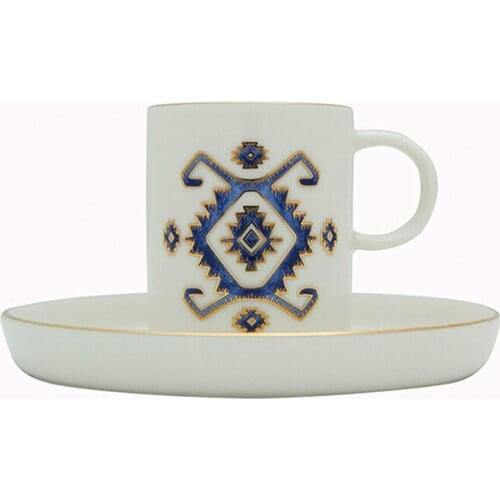 Porland Porcelain Arabesque Design5 Coffee Cup&Saucer 80cc 1 Person Gift For Special Days Made in Turkey %100 Original