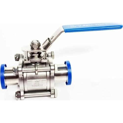 Fit 25mm 1" Pipe OD x 1.5" Tri Clamp Sanitary 3-Piece Ball Shut Off Valve SUS 304 Stainless Beer Brewing Home Factory