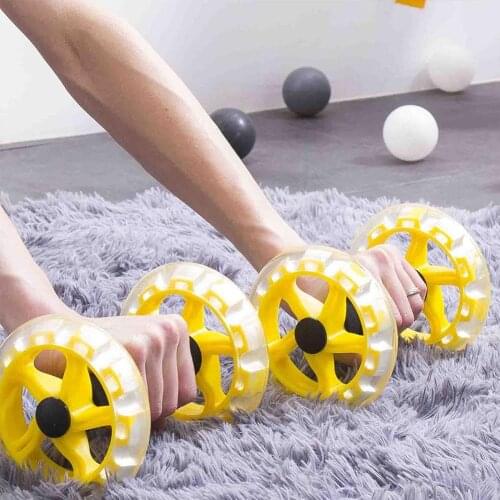 2Pcs AB Wheels Roller Stretch Elastic Resistance Pull Rope Gym Exercise Fitness Abdominal Muscle Roller Wheel Trainer Equipment