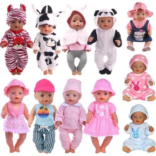 Doll Clothes Pajamas Unicorn Fit 18 Inch American Of Girl`s&43Cm Baby New Born Doll Zaps Our Generation Christmas Girl`s Toy DIY