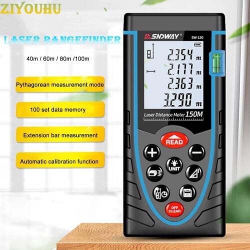 Laser Range Finder Distance Meter Rangefinder Backlight Screen 40m 60m 80m 100m Multifunction Ruler Tester Hand Tool Device