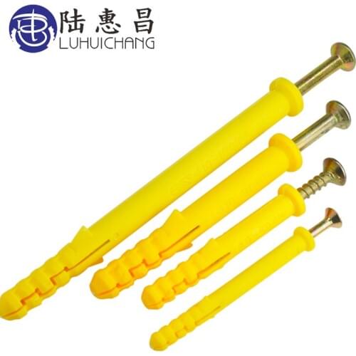 LUHUICHANG 50Pcs M6 M8 Plastic Expansion Tube Pipe Wall Anchors Plugs Expansion With Phillips Head Screw Kit