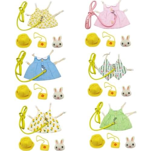 Small Animal Harness Vest Leash Set Comfort Clothes with Accessory Travel Chest Strap for Rabbit Ferret Bunny Hamster