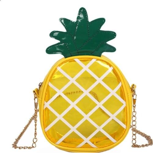 Trendy Women Transparent Jelly Package Coin Purses Female Pineapple Shape Chain Convenient Coin Purses