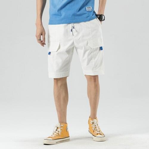 Mens Shorts 2021 Summer Casual 100% Cotton Mens Three-dimensional Pockets Shorts Casual Shorts Men Solid Color Short Pants Men