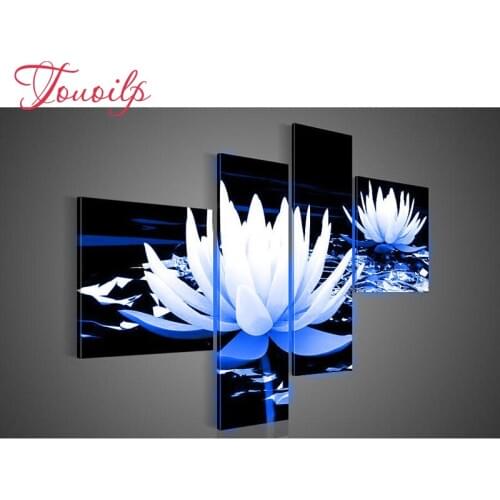 4pcs flower picture combination set Diy diamond painting 5d Cross Stitch full square resin Diamond embroidery home decocartion