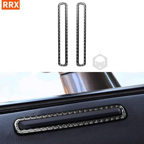 Carbon Fiber Door Air Vent Cover Trim Defogger Outlet Decoration Sticker For Dodge Challenger 2015+ Interior Car Accessories